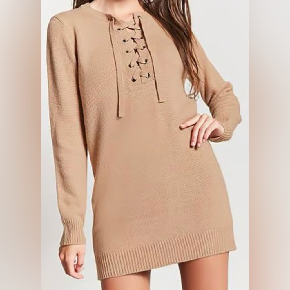 Forever 21 Taupe Regular Fit A Line Dress Women’s Size Medium